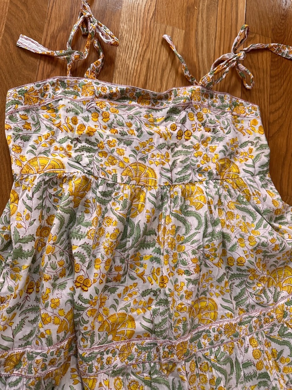 Shade Amour Mason Floral Midi Dress Color Mari Gold Fields NWT - Picture 7 of 8
